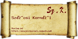 Szücsi Kornél névjegykártya