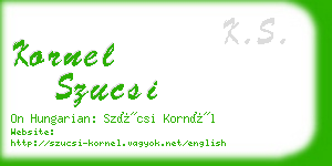 kornel szucsi business card